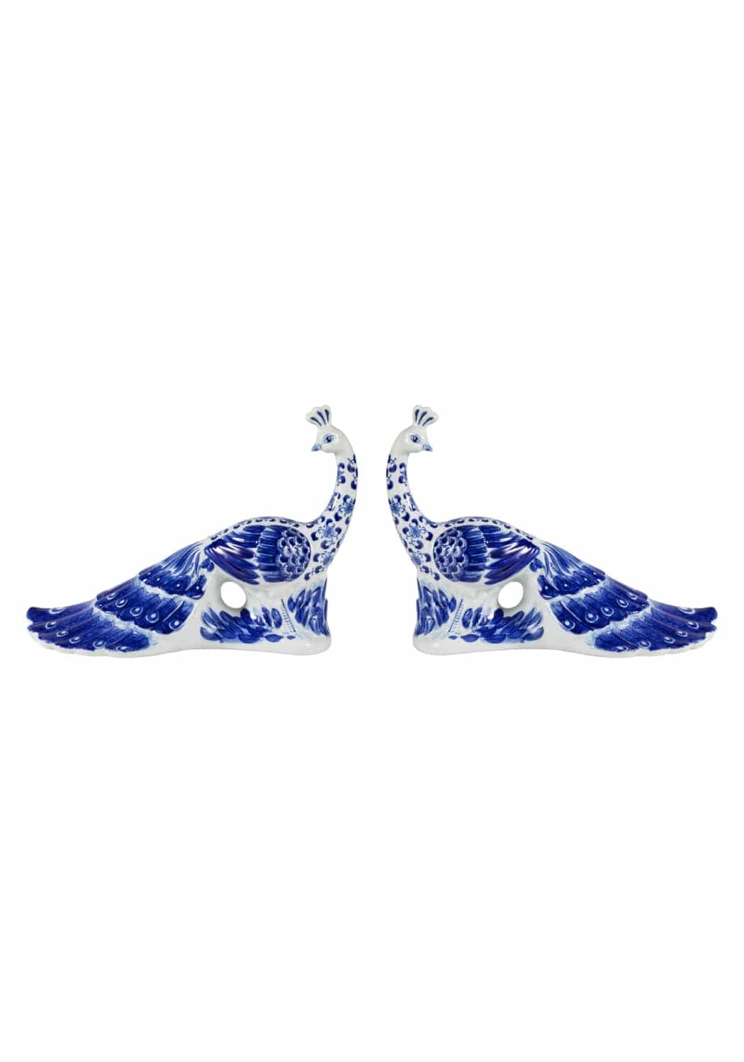 Antoinette Feathered Delft Peacock - Set of 2 - Casa by Josephine Jenno