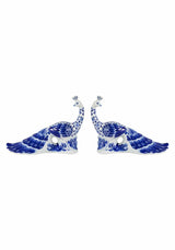 Antoinette Feathered Delft Peacock - Set of 2 - Casa by Josephine Jenno