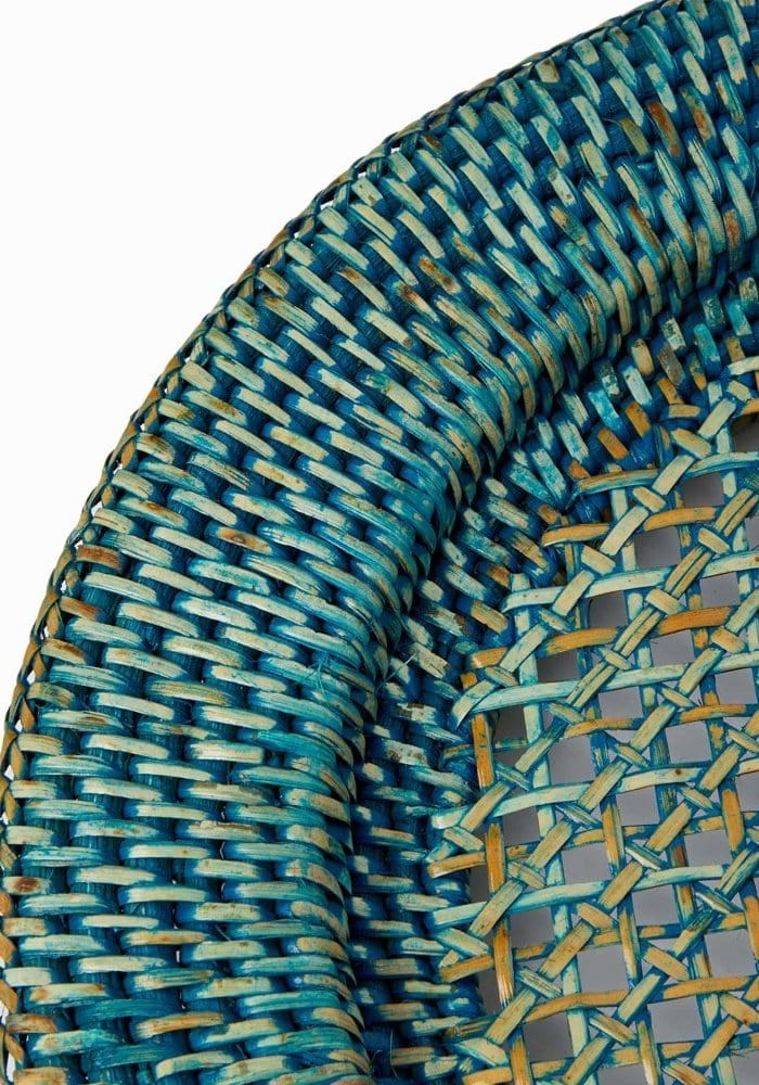Aqua Rattan Chargers - Set of 4 - Casa by Josephine Jenno