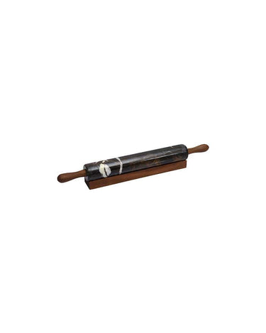 Artisan Black Marble Rolling Pin with Stand