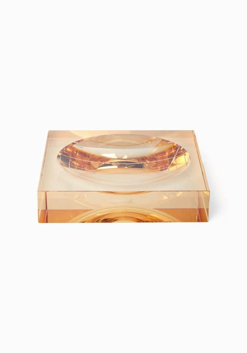Chelsea Amber Glass Trinket Tray - Brown