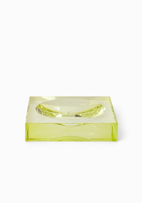 Chelsea Glass Trinket Tray - Yellow/Green