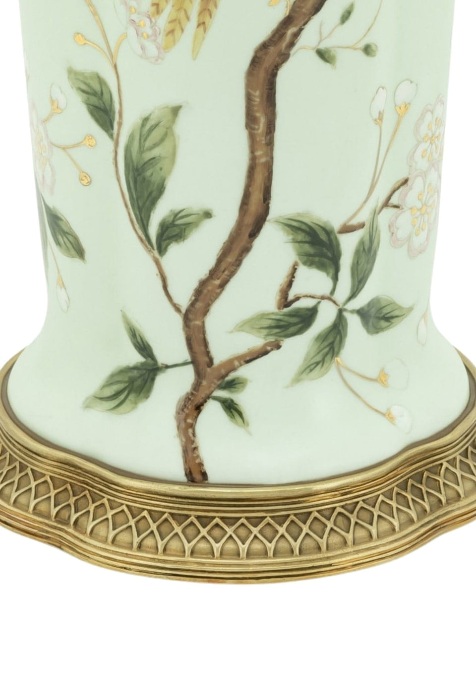 Aurora Regency Style Songbird Porcelain and Metal Vase - Casa by Josephine Jenno