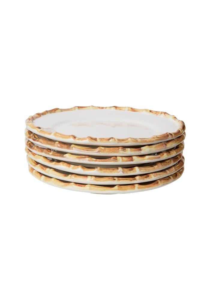 Bamboo Trim Dessert Plates - Set of 6 - Casa by Josephine Jenno