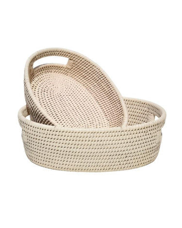 Basket Cotswolds Oval Rattan Basket Yellow -  Set of 2