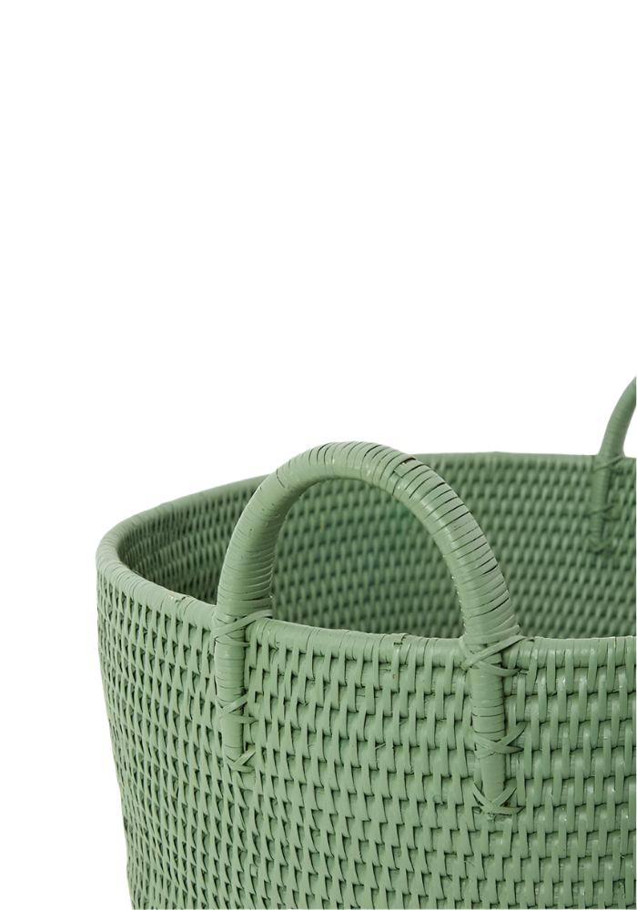 Basket Handy Handwoven Rattan Basket - Green