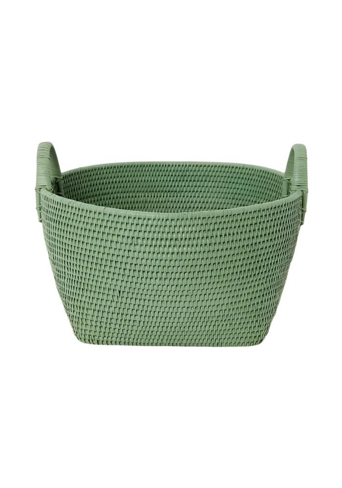 Basket Handy Handwoven Rattan Basket - Green