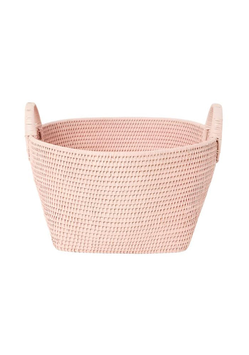 Handy Handwoven Rattan Basket - Pink