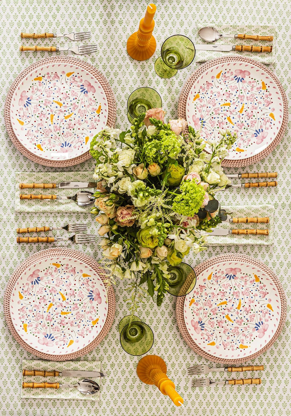 Beatrice Springtime Dinner Plate - Set of 6 Pink - Casa by Josephine Jenno