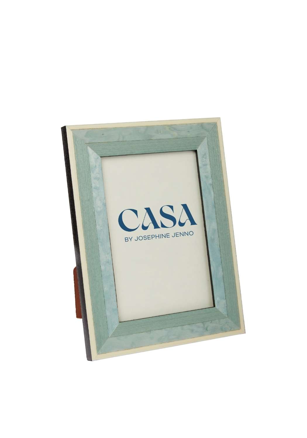 Beautiful Blue Marquetry Photo Frame with White Stripe 6x4" - Casa by Josephine Jenno