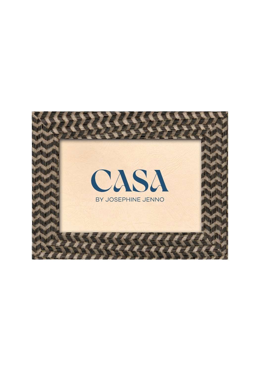 Black and Brown Marquetry Pattern Photo Frame 6x4" - Casa by Josephine Jenno