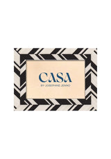 Black and White Marquetry Striped Photo Frame 6x4" - Casa by Josephine Jenno