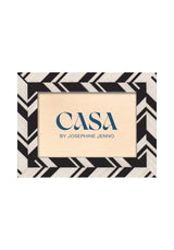 Black and White Marquetry Striped Photo Frame 7x5" - Casa by Josephine Jenno