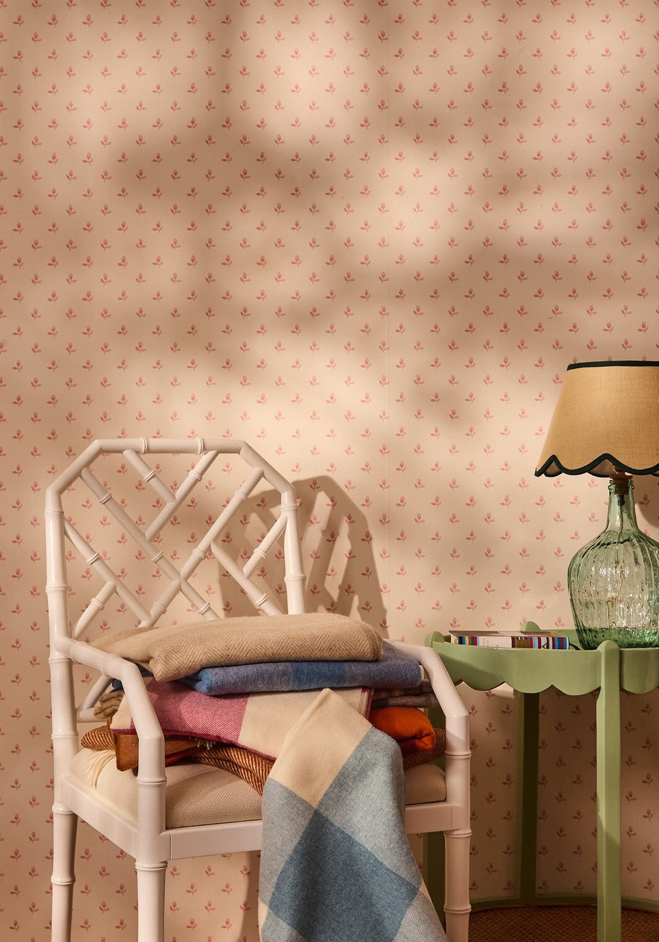 Lucy's Sky Blue Checker Merino Throw Blanket