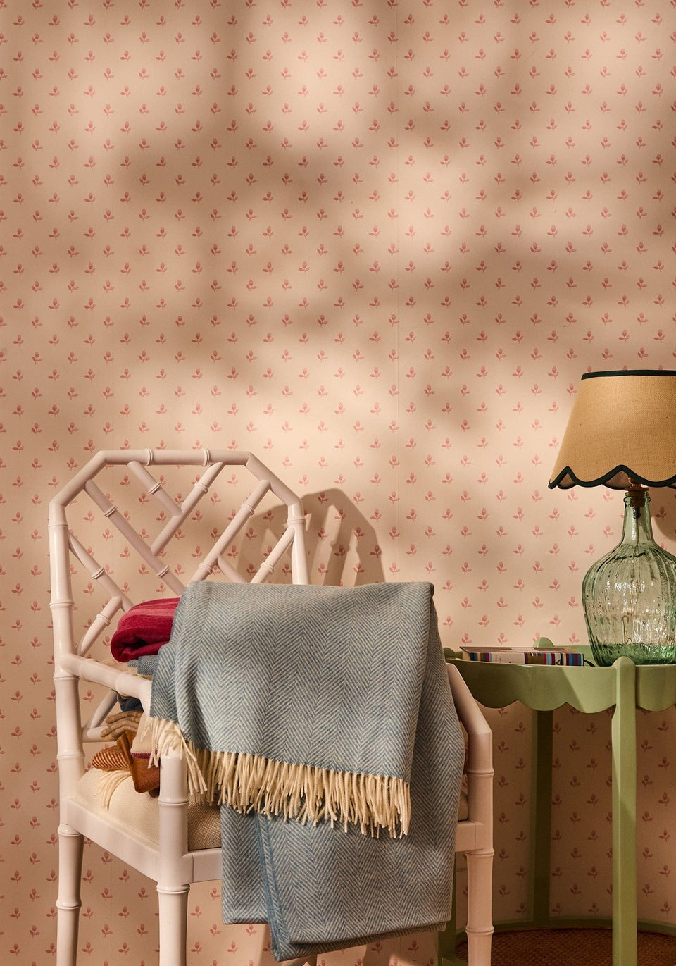 Soft Blue British Merino Wool Throw Blanket