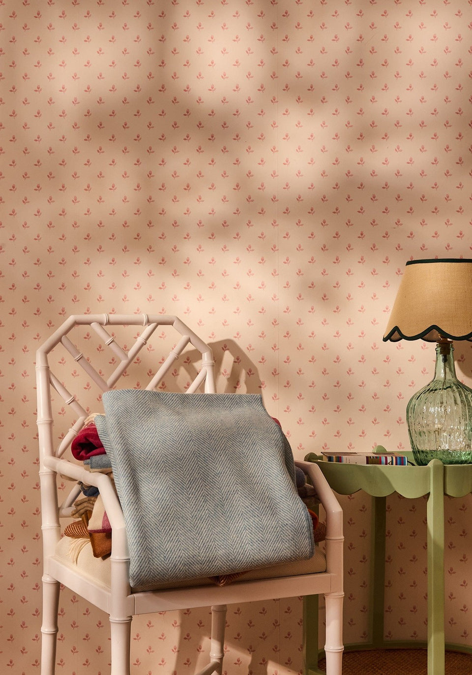 Soft Blue British Merino Wool Throw Blanket