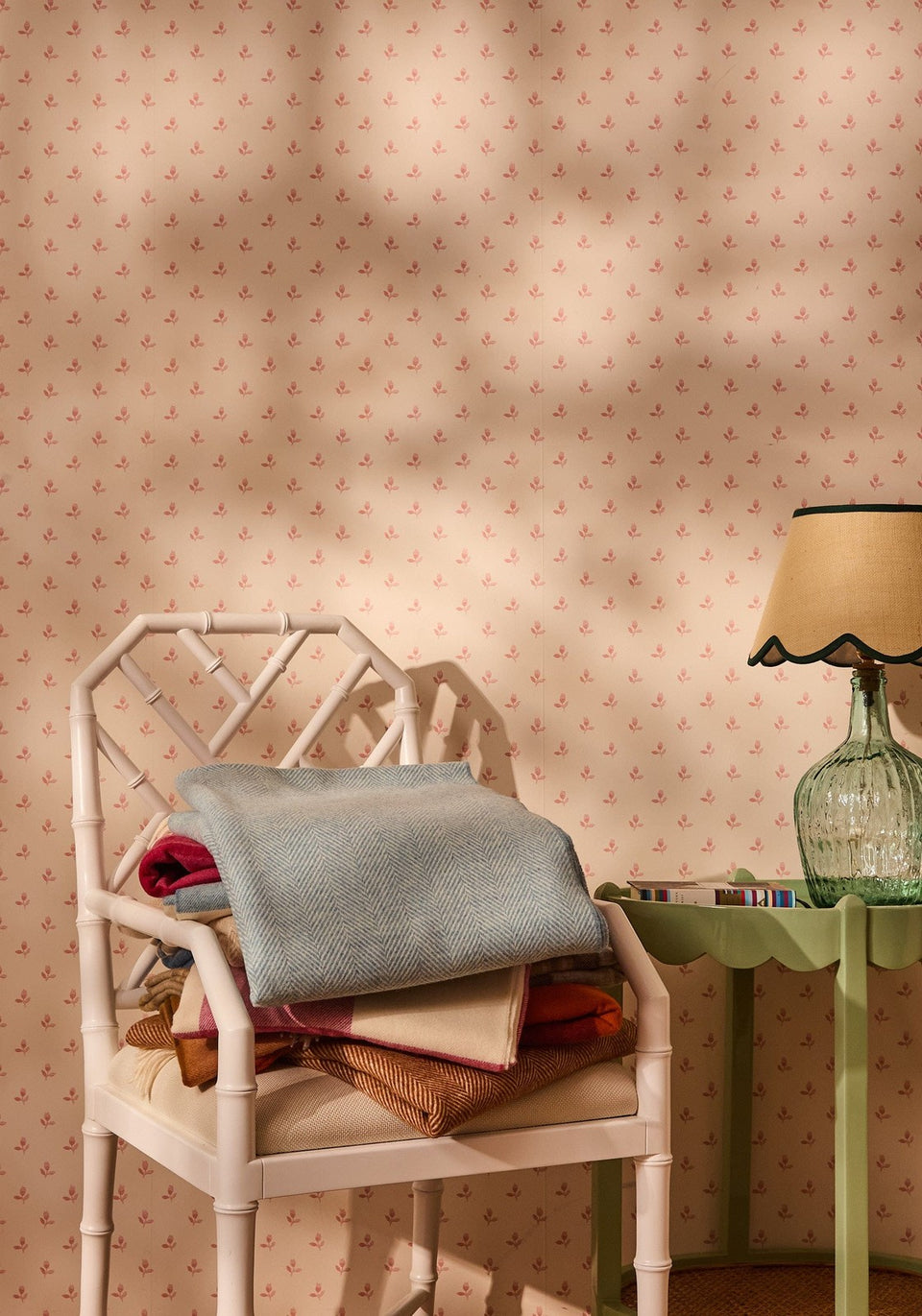 Soft Blue British Merino Wool Throw Blanket