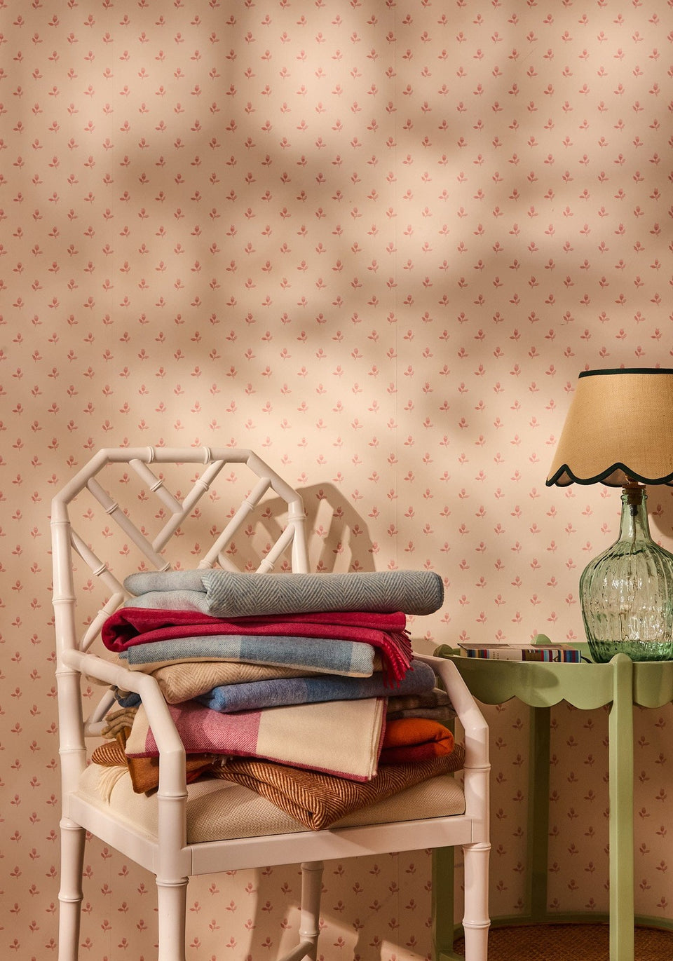 Soft Blue British Merino Wool Throw Blanket