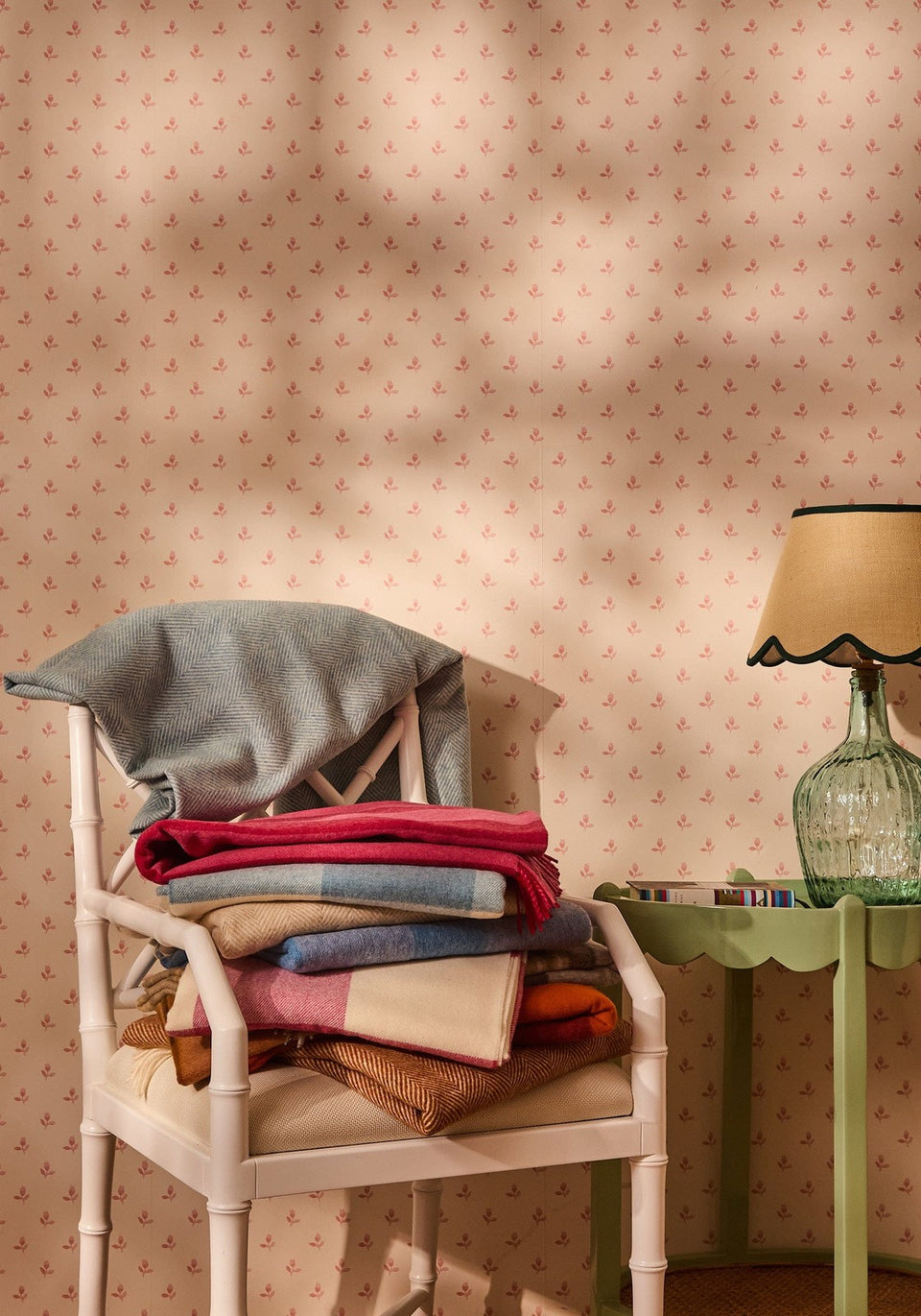 Soft Blue British Merino Wool Throw Blanket