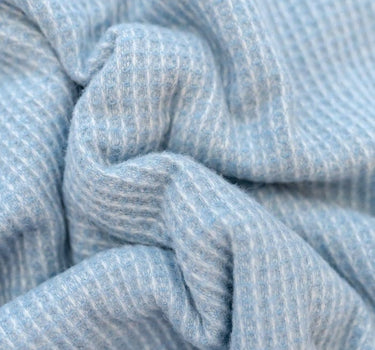 Wool Waffle Blanket In Blue