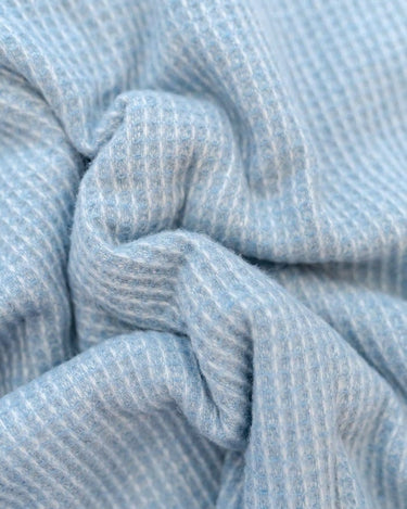 Wool Waffle Blanket In Blue