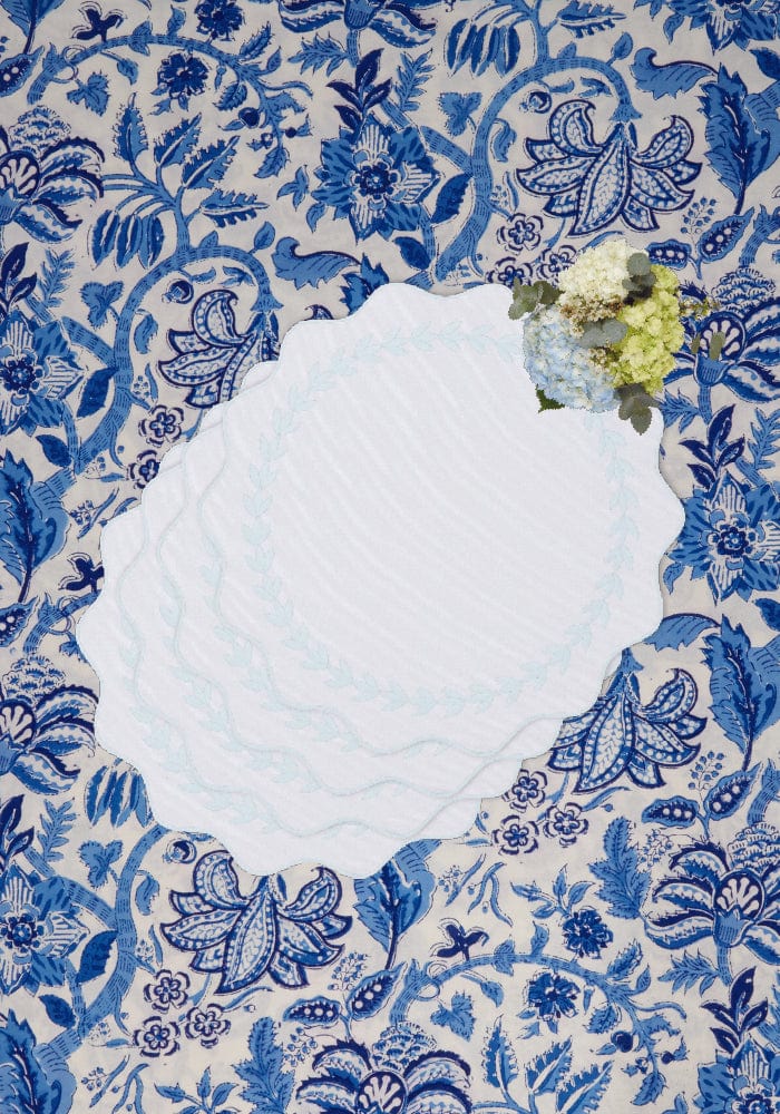 Blue Garland Placemats - Set of 4 - Casa by Josephine Jenno