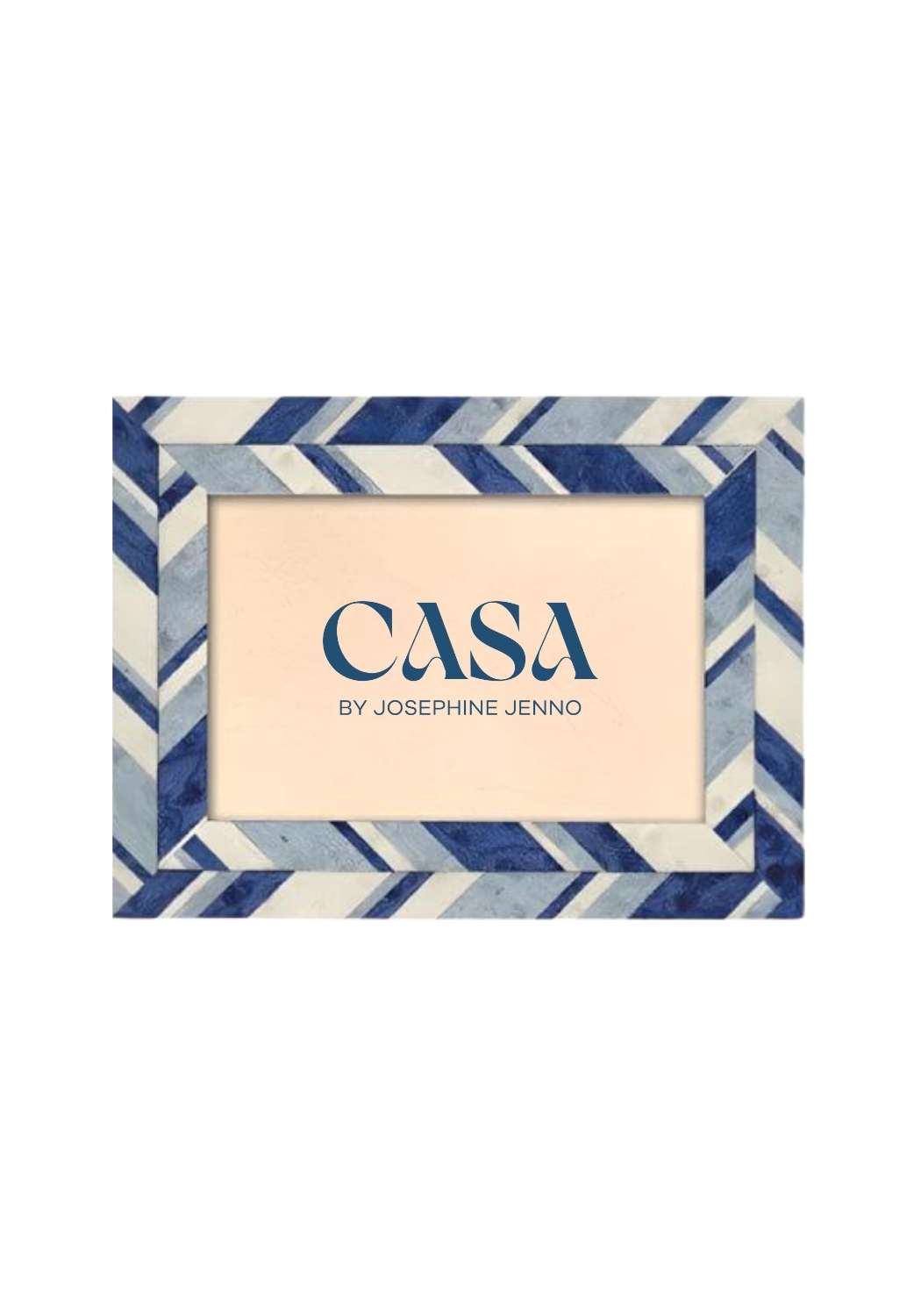 Blue Geometric Photo Frame 6x4" - Casa by Josephine Jenno