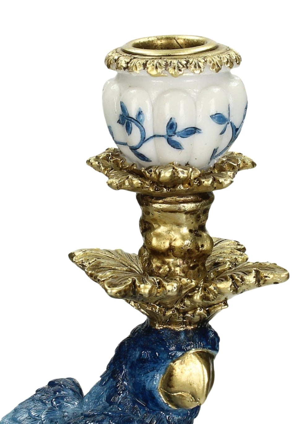 Blue Parrot Decorative Tall Candle Holder Pair 40cm - Casa by Josephine Jenno