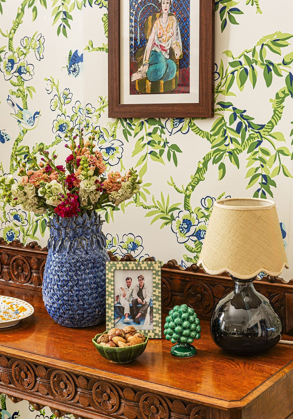 Blue Pineapple Stoneware Vase Large - Casa by Josephine Jenno