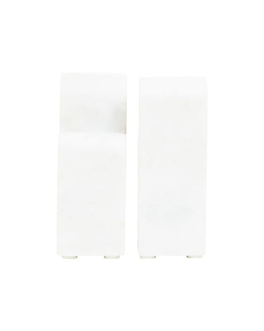 Sculptural Bookends in White Marble