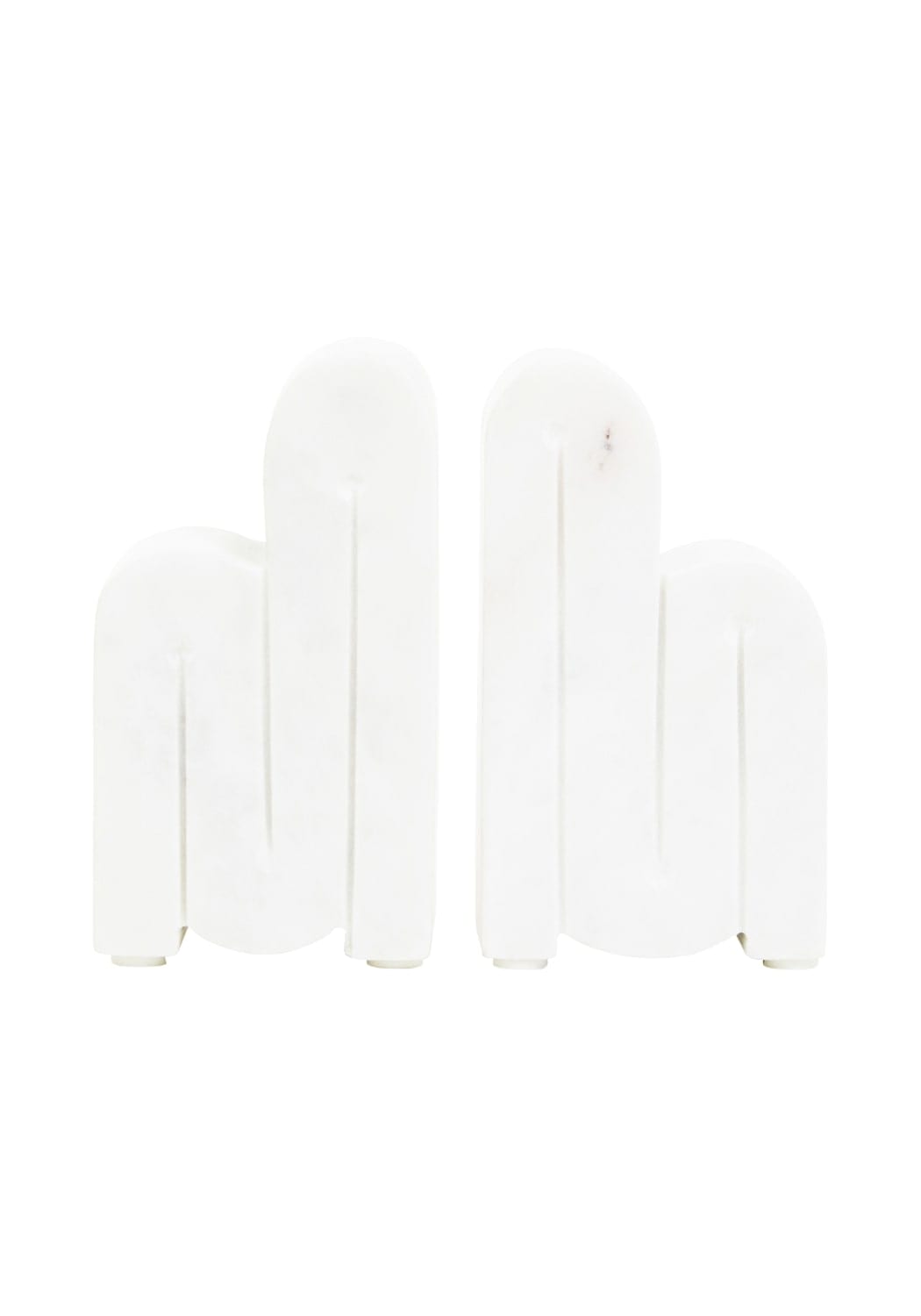 Sculptural Bookends in White Marble