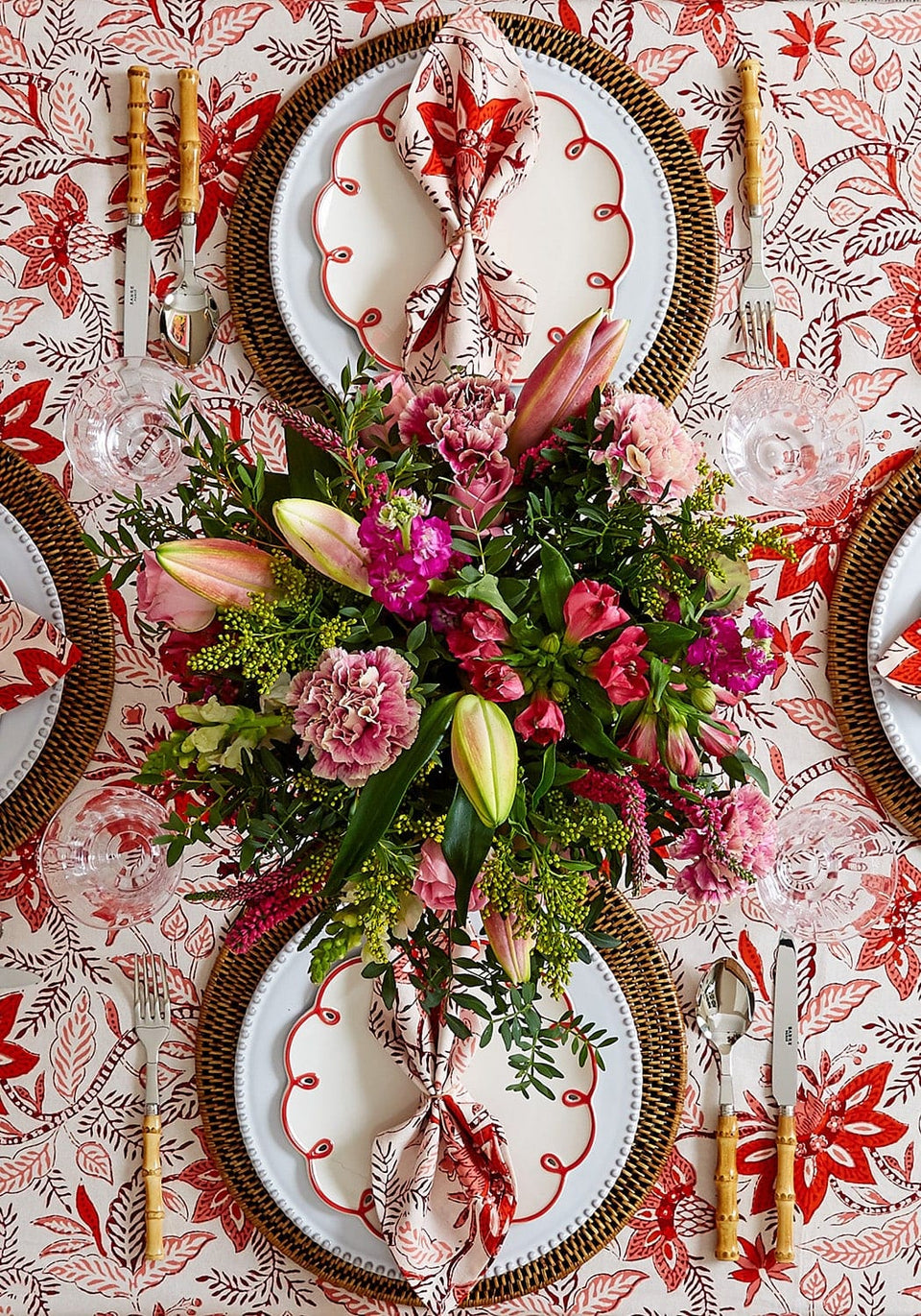 Bossa Nova Table Napkin Red - Set of 4 - Casa by Josephine Jenno