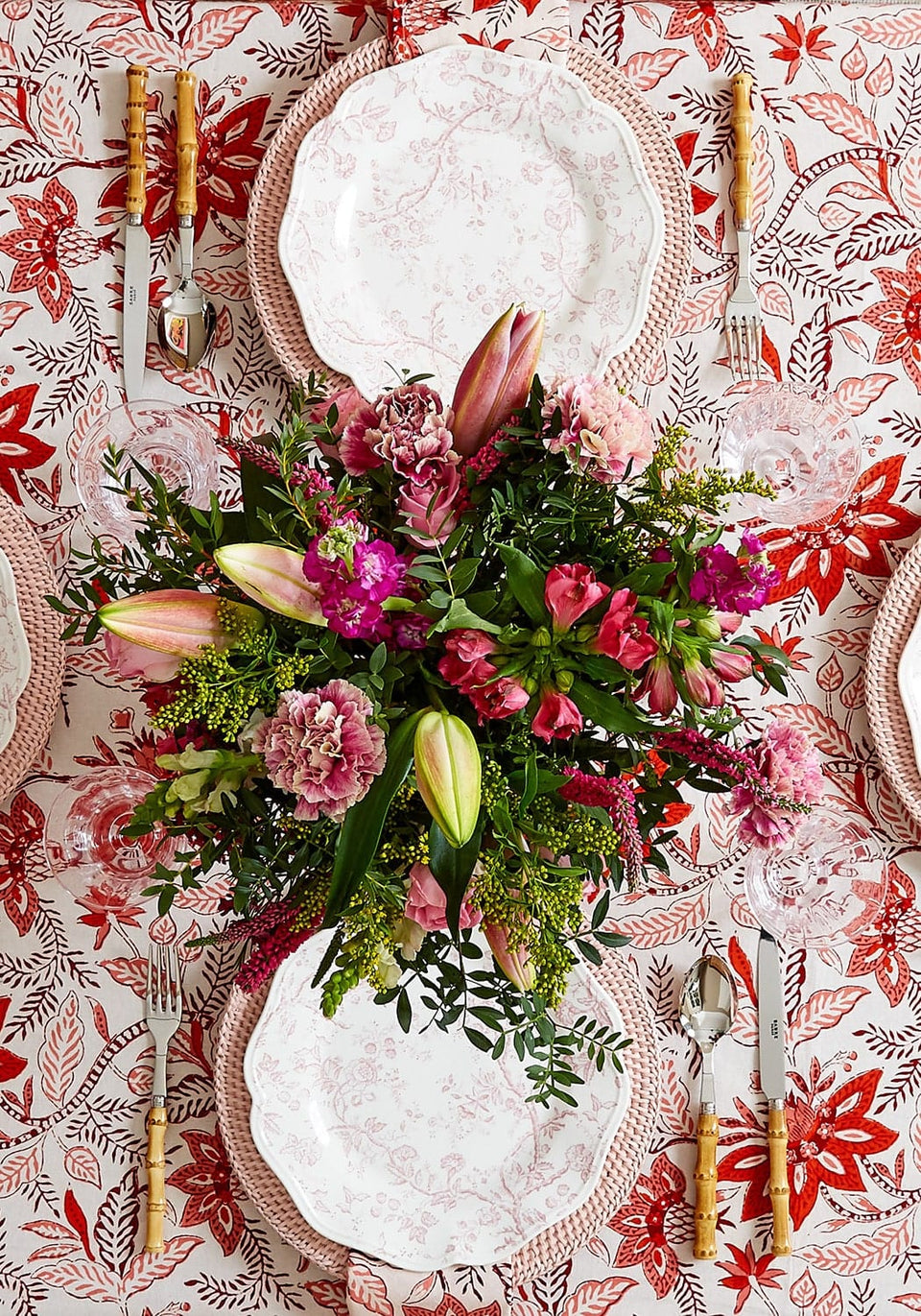 Bossa Nova Tablecloth - Red - Casa by Josephine Jenno