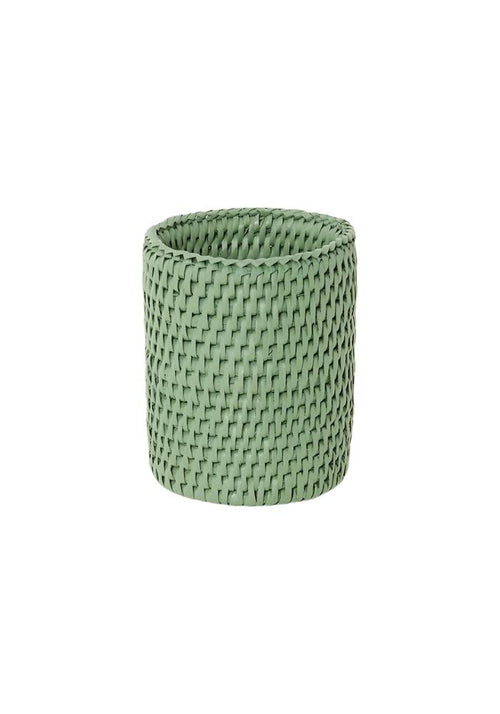 Savannah Rattan Bottle Holder - Green