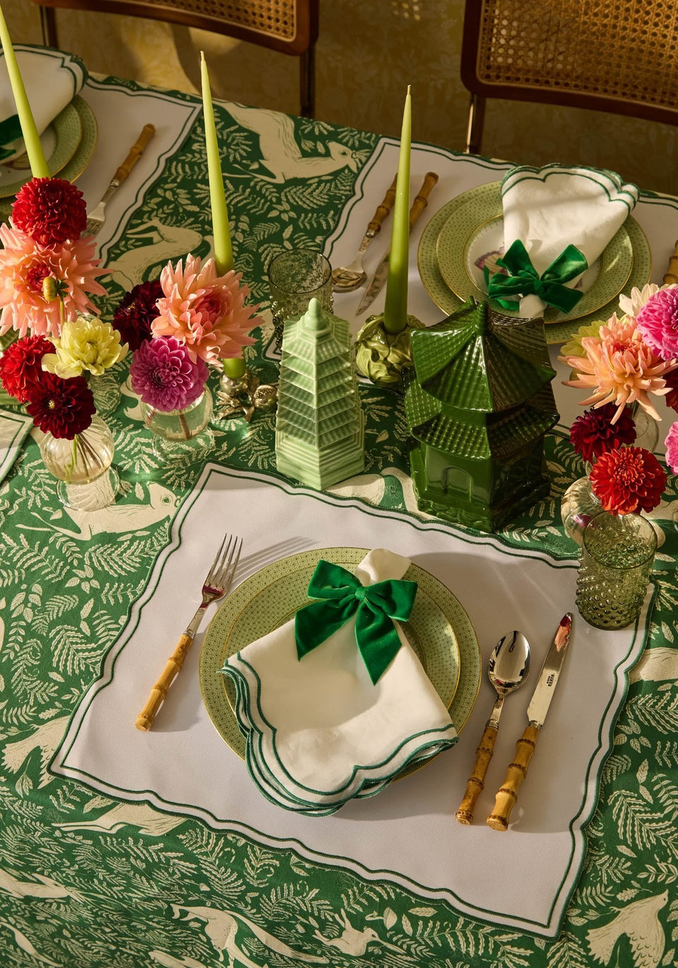 Forest Green Velvet Bow Collection