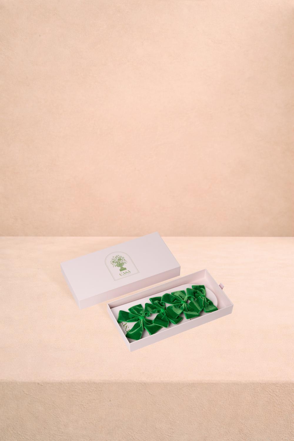 Forest Green Velvet Bow Collection