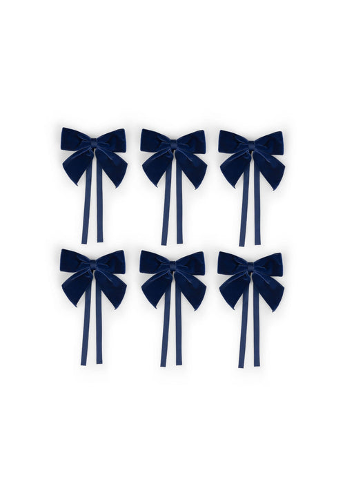 Midnight Navy Velvet Bow Collection