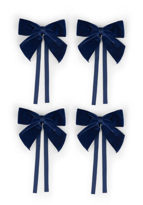 Midnight Navy Velvet Bow Collection