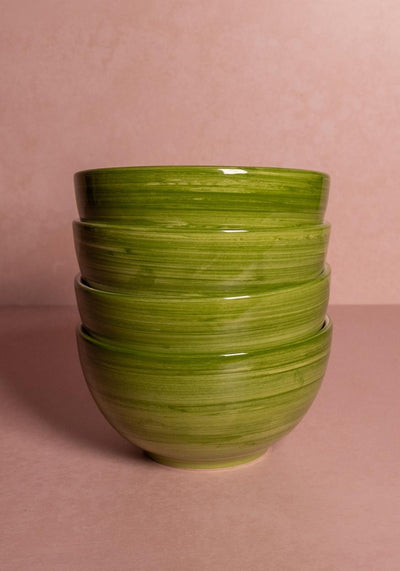 Cara Shell Cereal Bowl, Green Set of 4