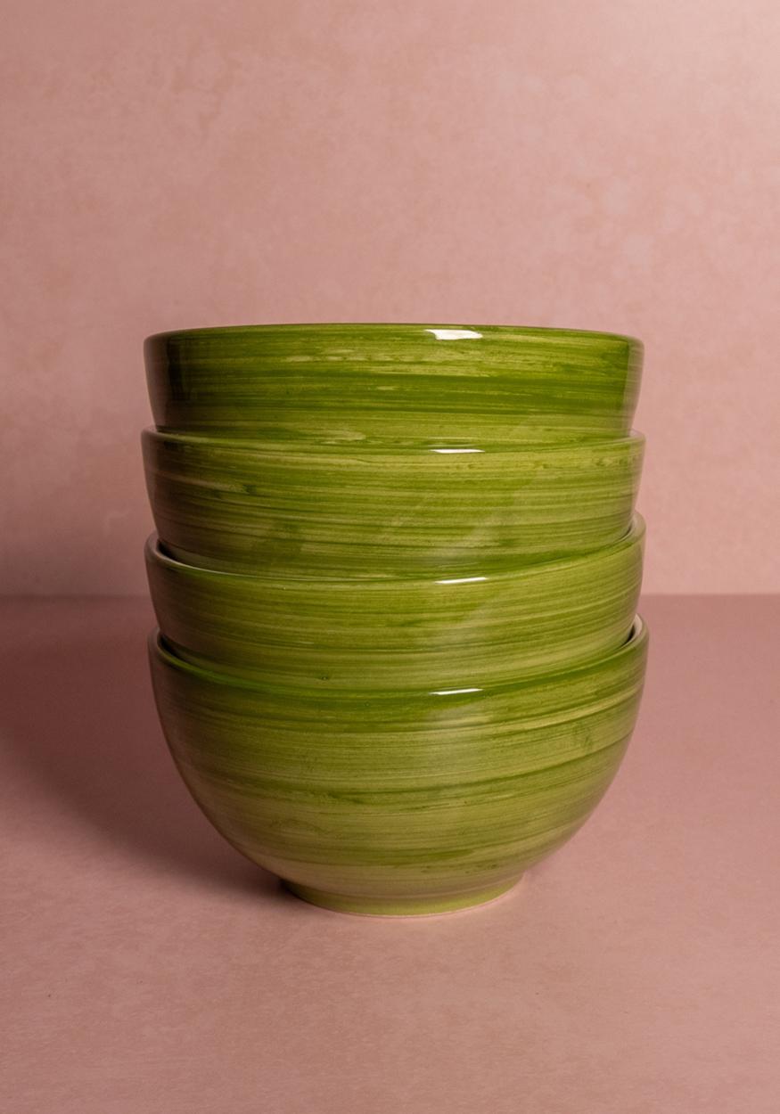 Cara Shell Cereal Bowl, Green Set of 4