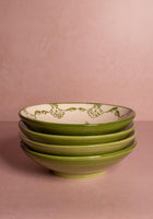 Cara Shell Pasta Bowl, Green Set of 4
