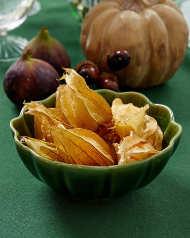 Green Scallop Ceramic Dip Bowls x 3