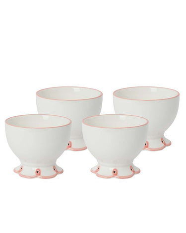 Pretty In Pink Scalloped Bowl - Set of 4