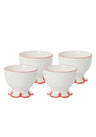 Rosy Red Scalloped  Nibbles Bowl - Set of 4
