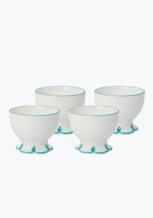 Sky Blue Scalloped Nibbles Bowl - Set of 4