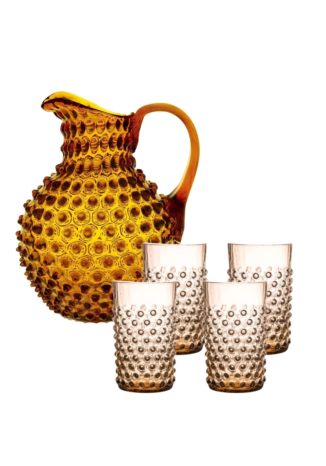 Bronze Dew Drop Jug with 4 Tumblers
