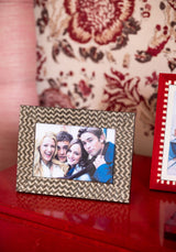 Brown Marquetry Patterned Photo Frame 6x4" - Casa by Josephine Jenno
