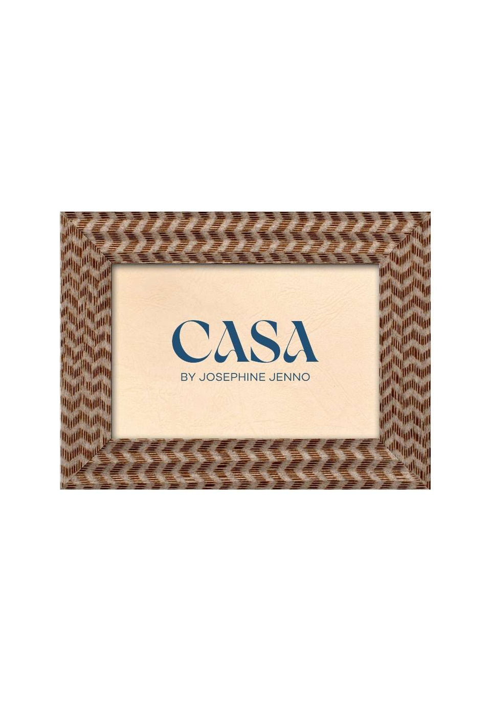 Brown Marquetry Patterned Photo Frame 6x4" - Casa by Josephine Jenno