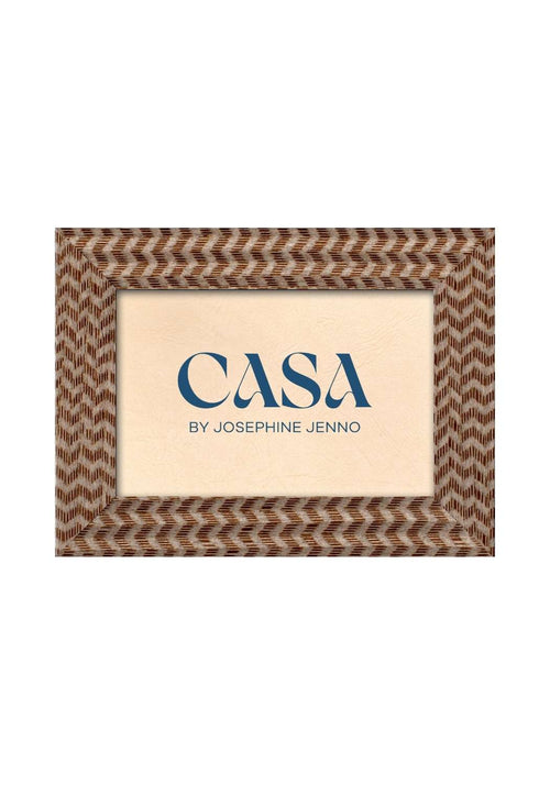 Brown Marquetry Patterned Photo Frame 7x5