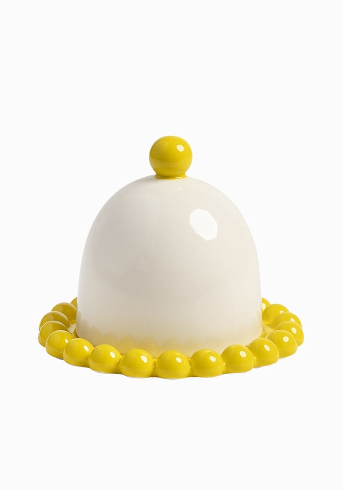 Bobble On Butter Dish - White & Yellow